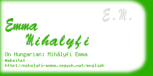 emma mihalyfi business card